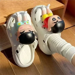 Miniso Kawaii Cartoon Crayon 3D Cute Shoe Decoration Charm Removable For Holes Sandals Sandals Gift For Holiday Party