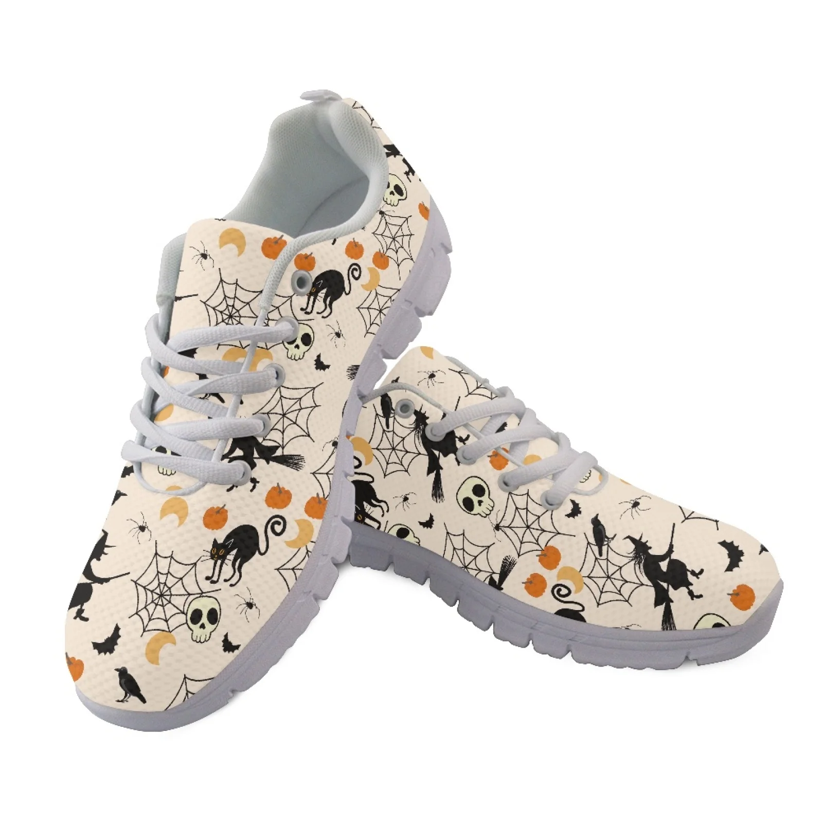 Coloranimal Halloween Day Fitness Shoes Mesh & EVA Sole Walking Sneakers Casual Running Shoes for Women