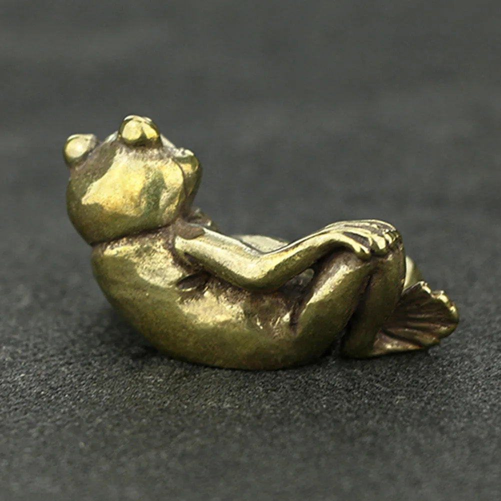 

Vintage Brass Brass Frog Home Decor Craft Ornament Desktop Garden Shelf Decoration Miniature Statue Gift