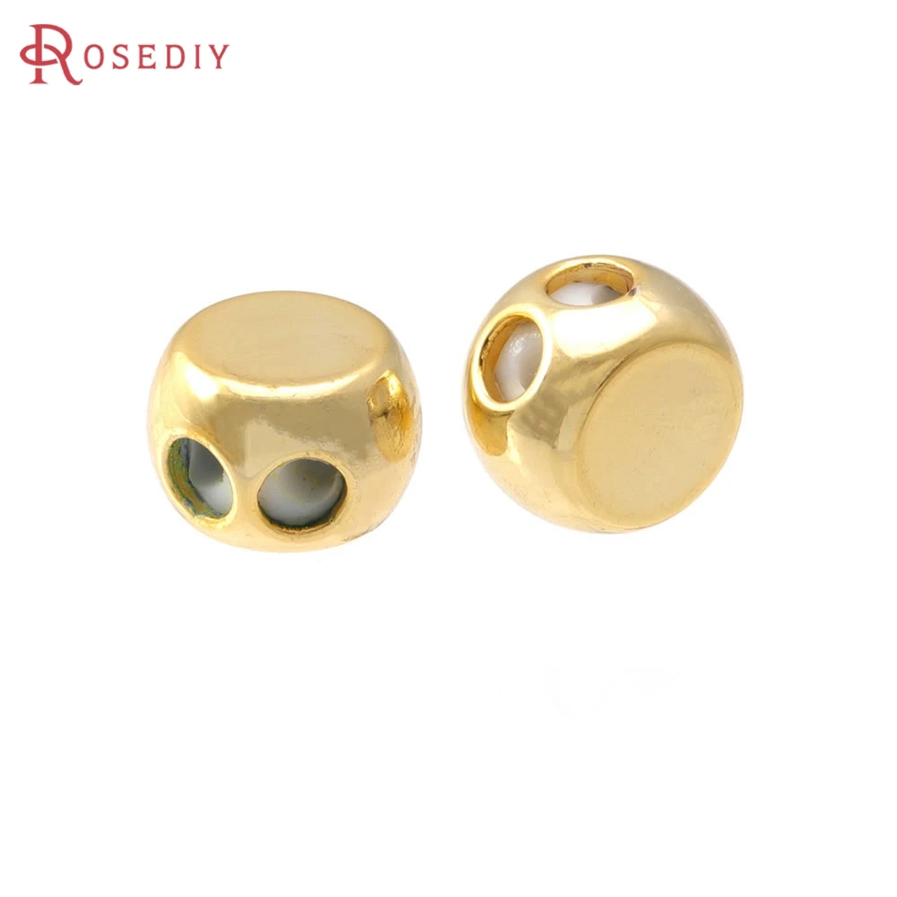 

3MM 4MM 5MM 6MM 7MM 18K Gold Color Brass and Rubber Spacer Beads Charms Connector High Quality Jewelry Diy Accessories
