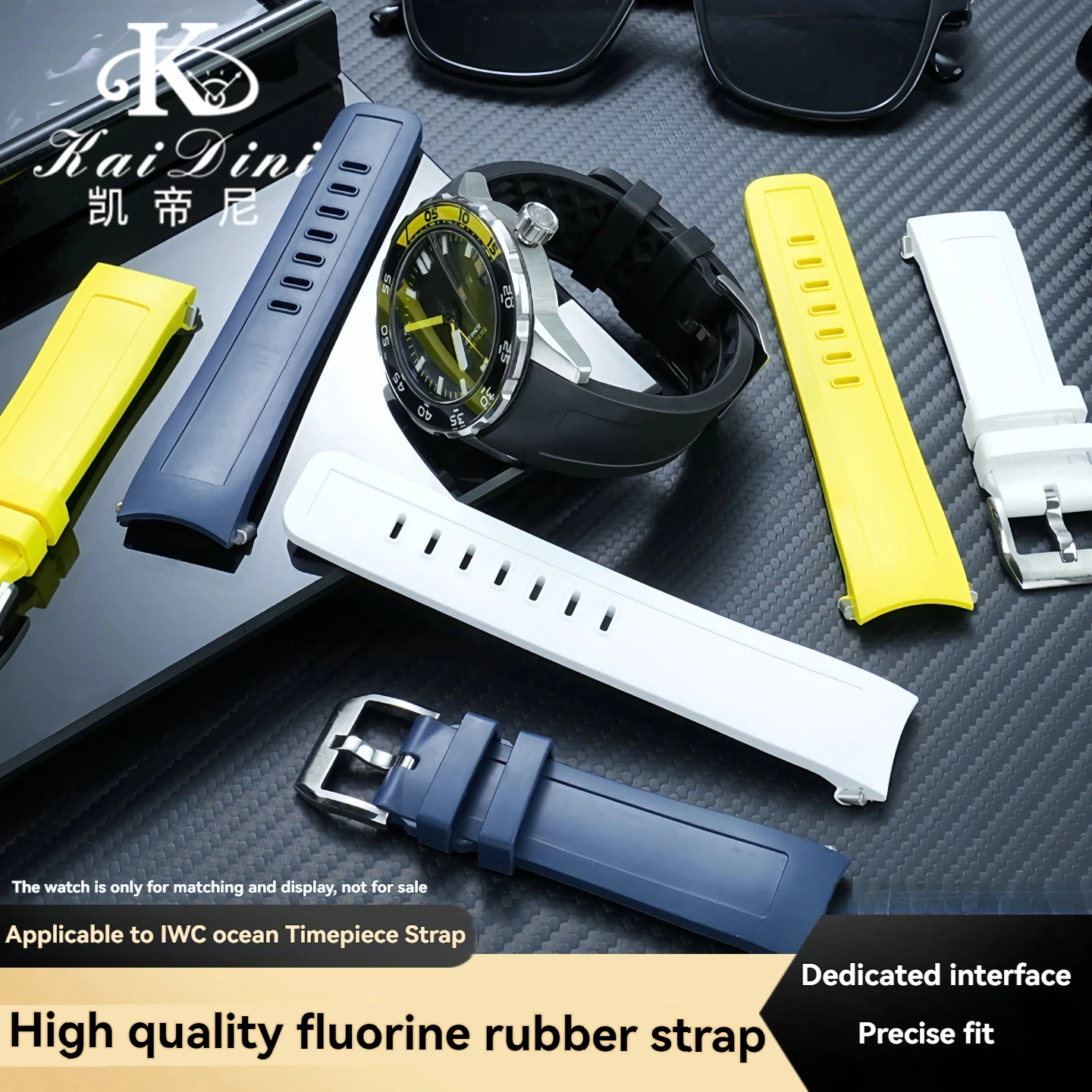 

Быстросъемный ремешок для часов IWC AQUATIMER IW356802 376705 376711 Ocean Timepiece, изогнутый конец, ремешок для часов из фторкаучука, мужской, 22 мм