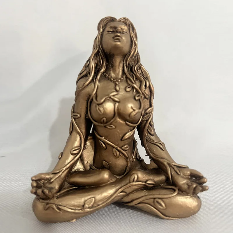 Estatua de resina hecha a mano de la Madre de la Tierra de la Diosa de Gaia para decoración de hadas de escritorio del hogar del jardín - Regalo único