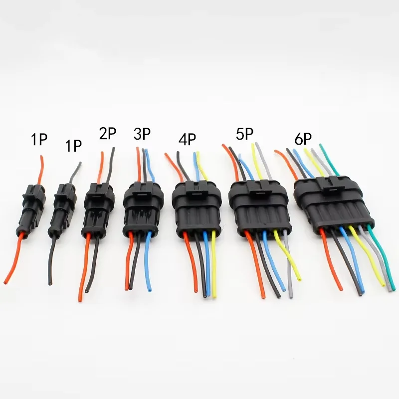 1 Set 1 2 3 4 5 6 Wege 1P 2P 3P 4P 5P Auto-Steckverbinder Männlich & Weiblich Wasserdichter Elektrischer Stecker mit Kabel – Detail 1