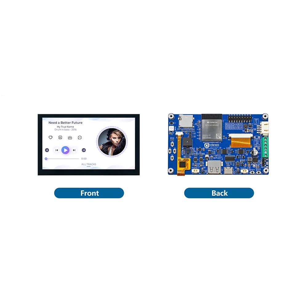 4.3 Inch 800*480 ESP32-S31 WIFI6 Touch Smart HMI Uart Display with RS485 CAN Interface