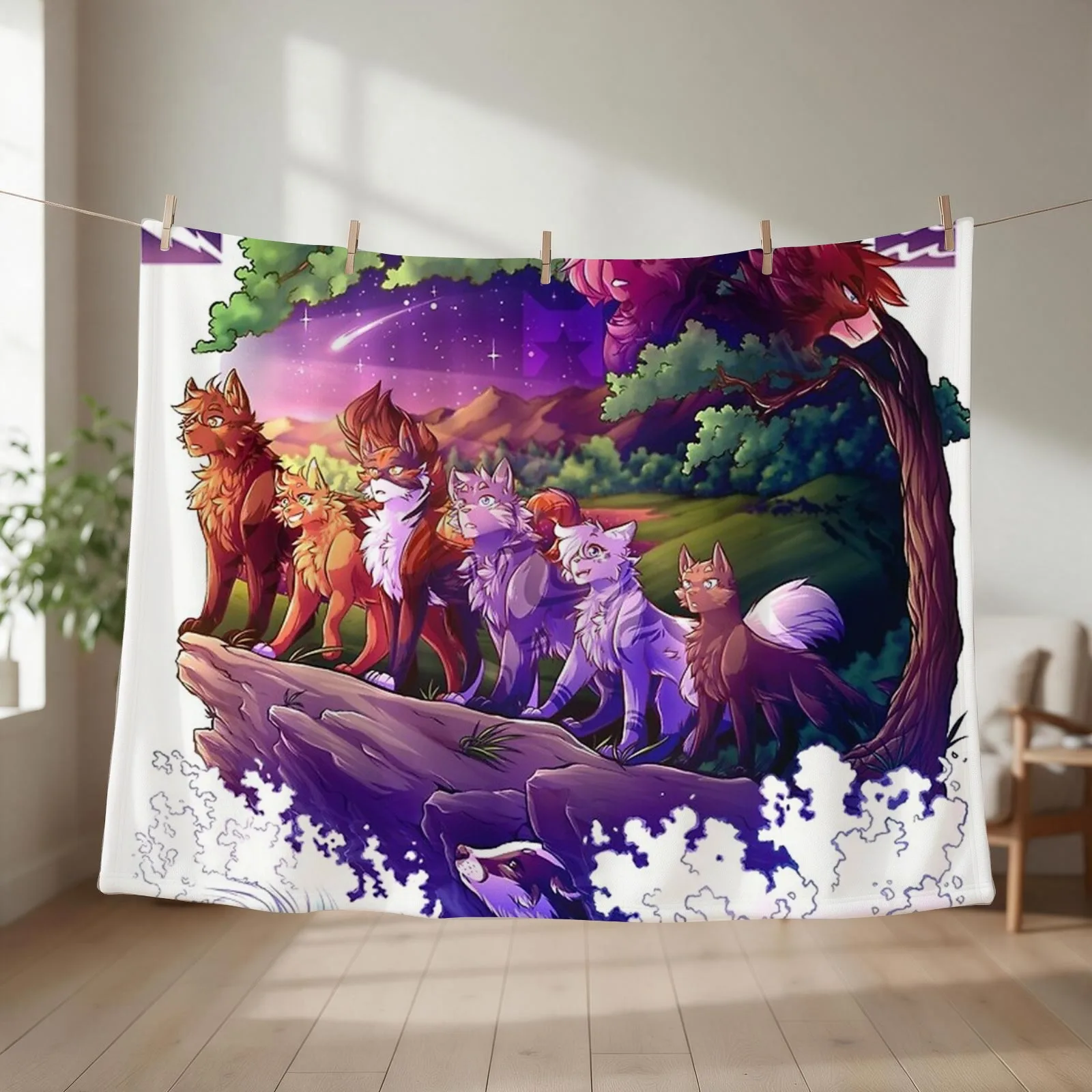 Warriors Series Two Throw Blanket couch cozy soft plush fuzzy picnic outdoor blanket