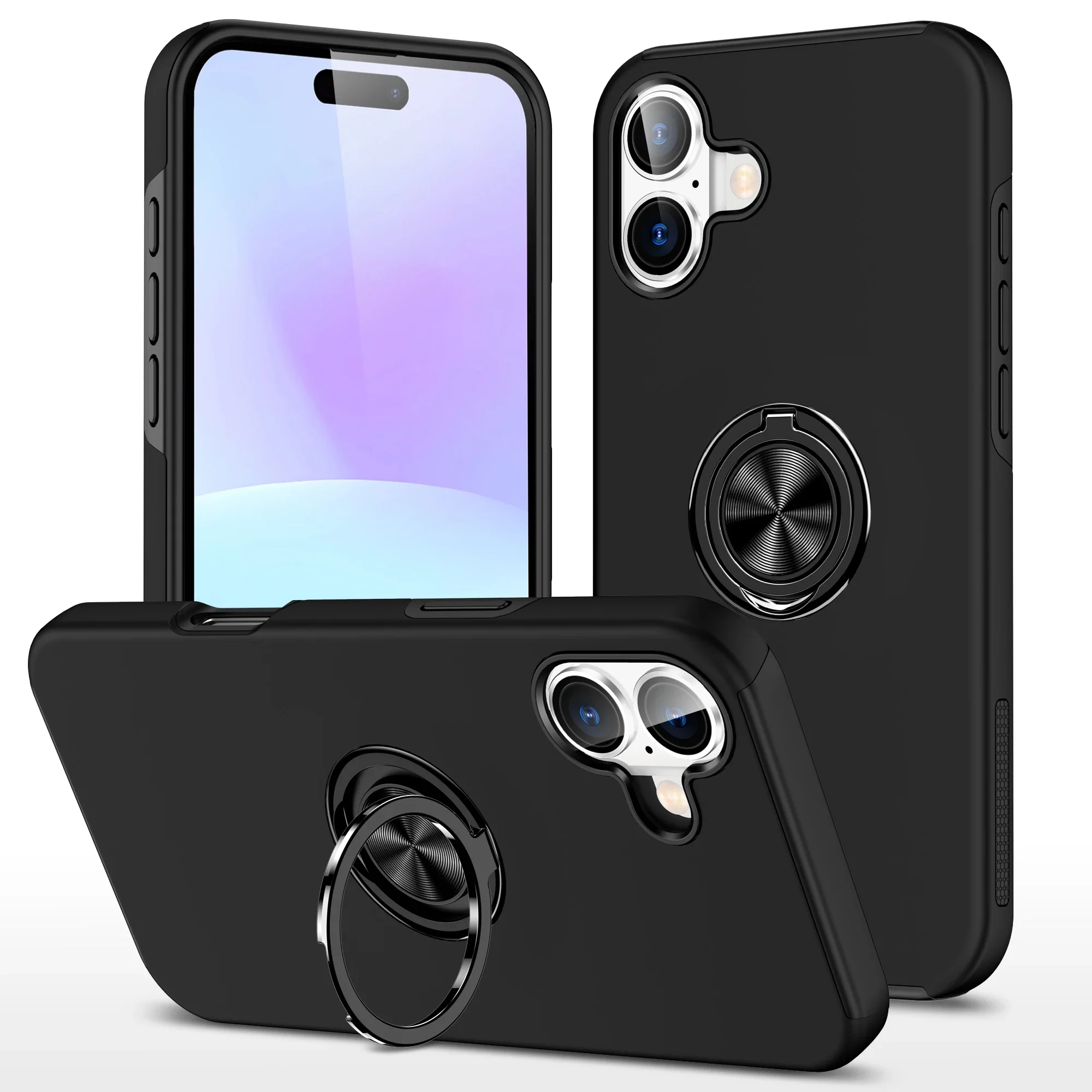 Funda De Accesorios Con Soporte De Anillo De Metal Para Iphone 17 Pro Max 16 15 14 Plus 17 Air 12 13 Pro Iphone17 Iphone14 Iphone15 Iphone16 Capa
