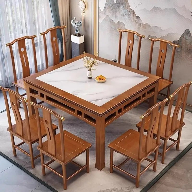 DSA Eight Immortals Dining Table All Solid Wood Square Chinese Old-fashioned Small Square Table Rural Zhongtang Home Dining