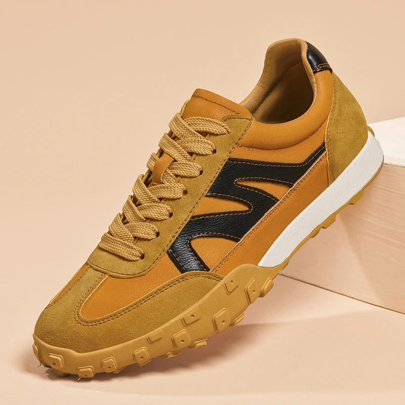 

Autumn New Men Retro Thick soled Board Shoes Classic Street Handsome Casual Lightweight Fashion Splicing Hiking Shoes