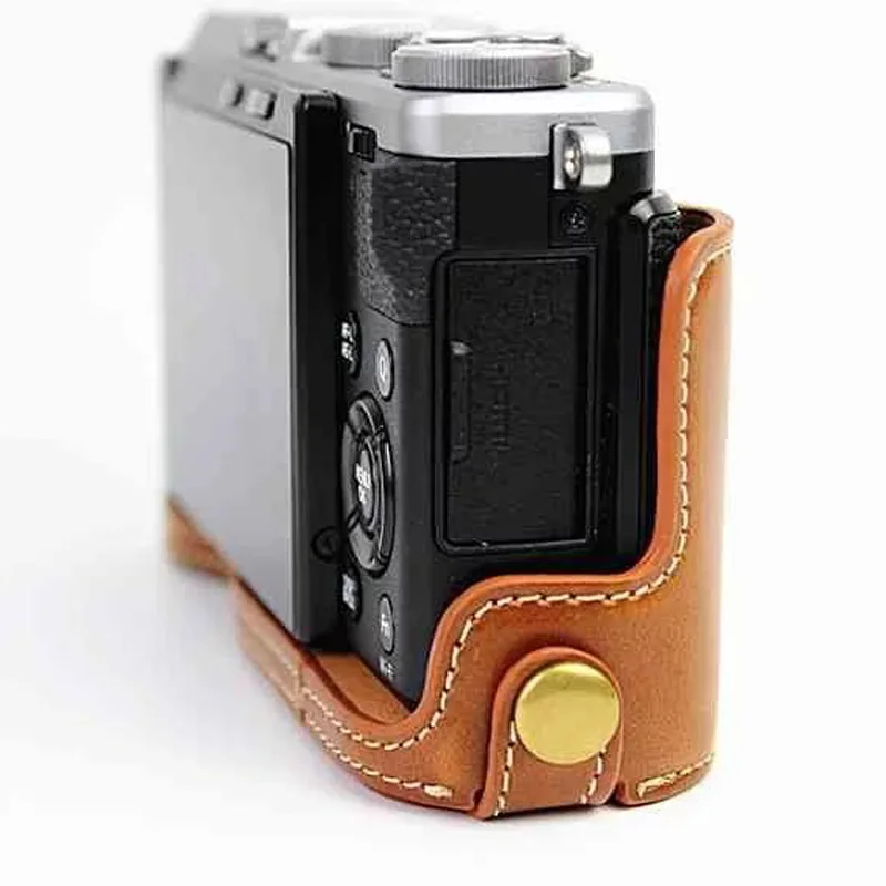 حافظة جلدية لحماية نصف حافظة لكاميرا Fuji Fujifilm Finepix X70