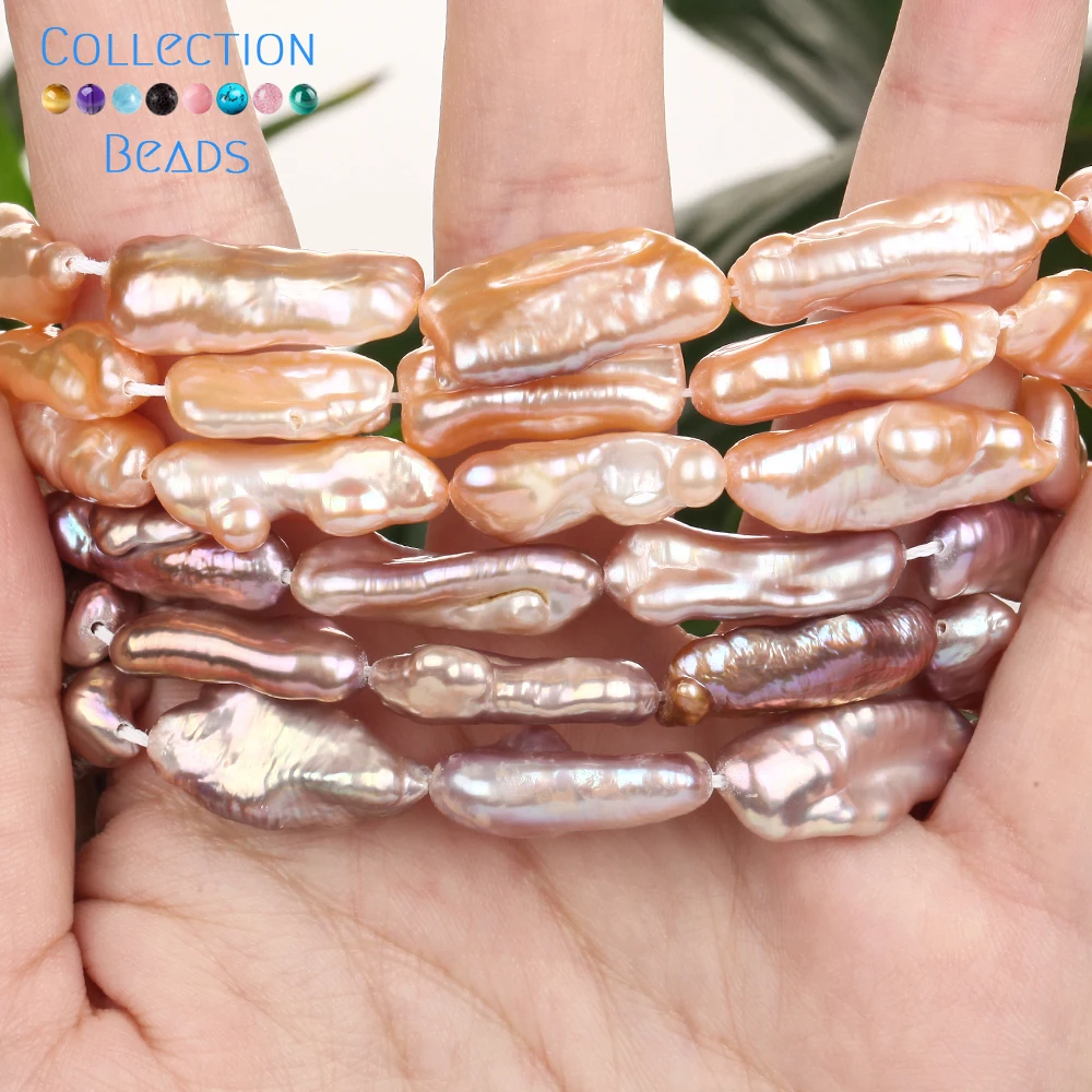 5-11mm Natural Freshwater Pearl Baroque Lute Shape Loose Beads For Jewelry Making DIY Bracelets Necklace Accessories 15inches