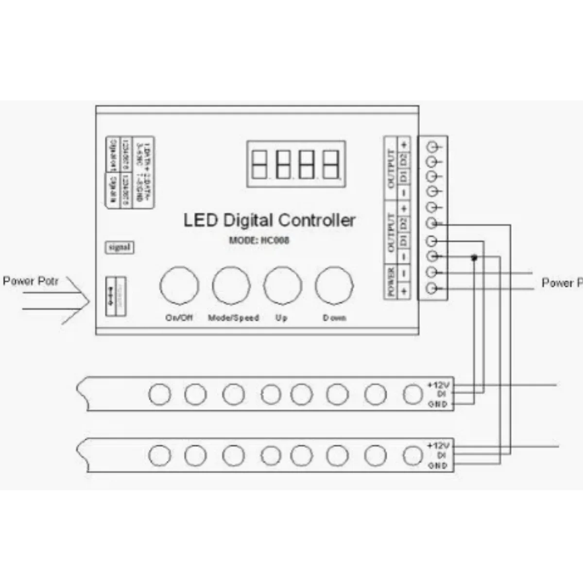 HC008 Programmable LED Controller 133 Effect Mode RF Control 2048 LED Pixel For WS2811 WS2812 RGB LED Strip Light Tape DC12-24V