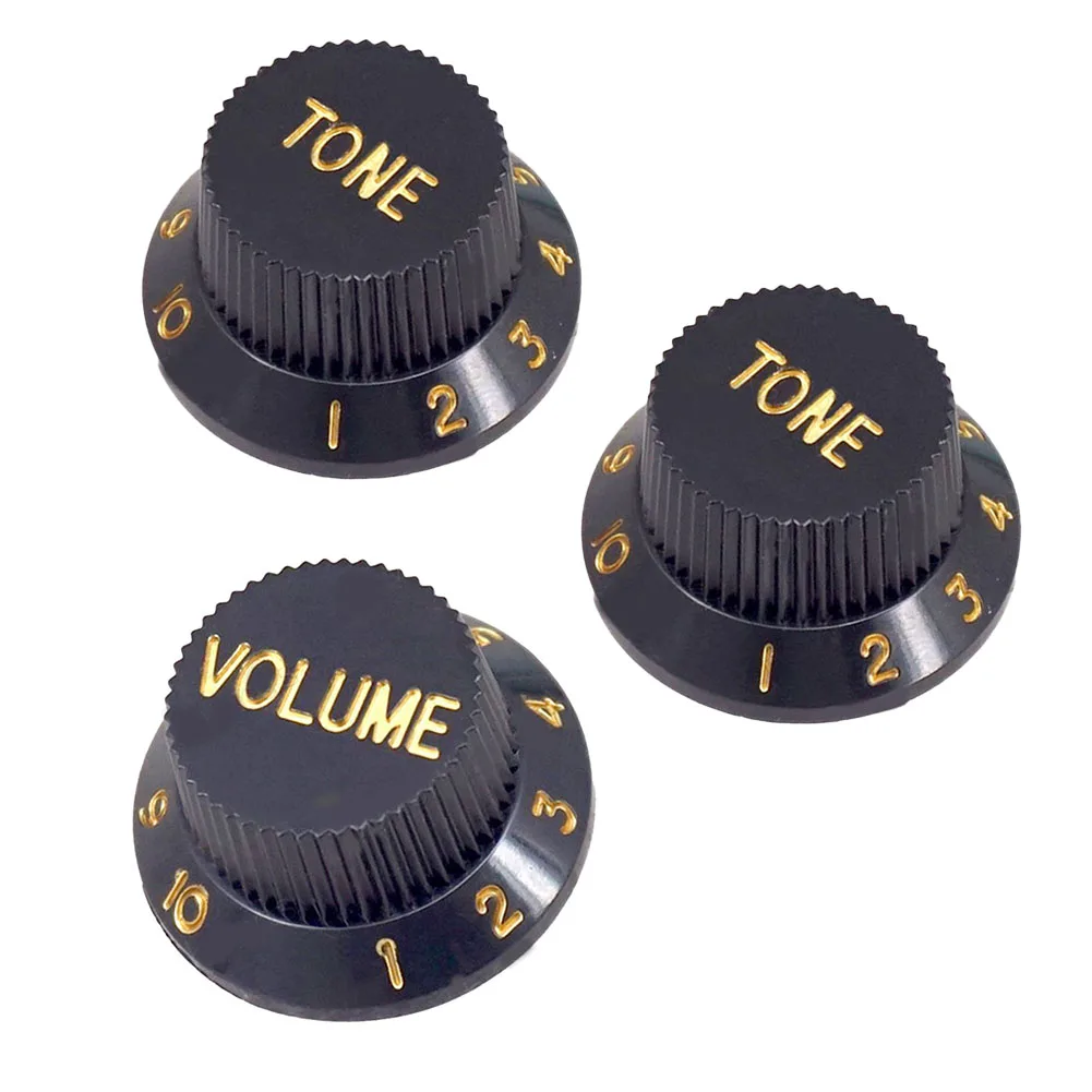3PCS Guitar ST-style Volume Control Knob Plastic 1 Volume 2 Tone Control Knobs For Electric Guitar Replacement Accessories