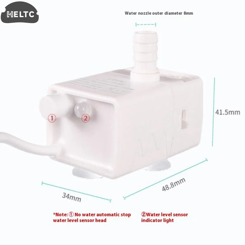 White USB Plug InWater Pump Pet Cat Water Dispenser Anti Dry Burning Motor Cat Flower Water Dispenser Fish Tank Submersible Pump