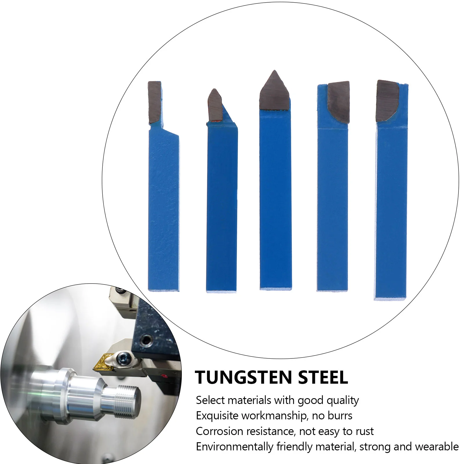 5 pçs mini torno ferramenta titular torneamento ferramentas de brasagem indexável azul tungstênio aço