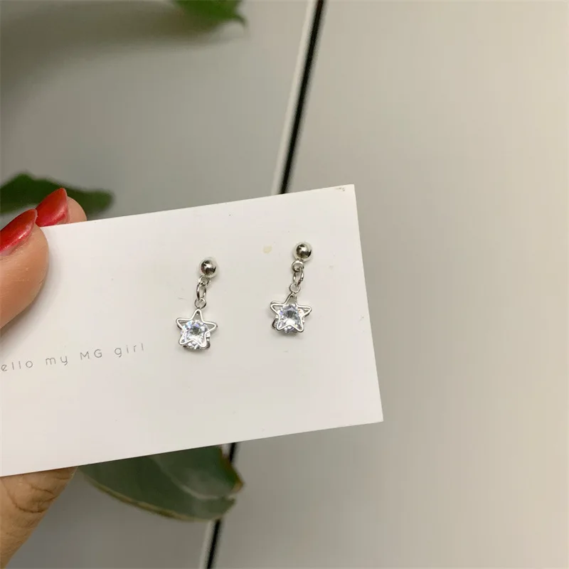 Small Five Point Star Zircon Earrings No Hole Ear Clips Star Clip Earring Without Piercing Minimalist Earrings Jewelry CEn421