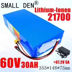 New 60V 30Ah 3000W 16S6P 21700 Lithium Battery Pack BMS Electric Scooter Motorcycle Charging Battery Pack EU/US Duty Free