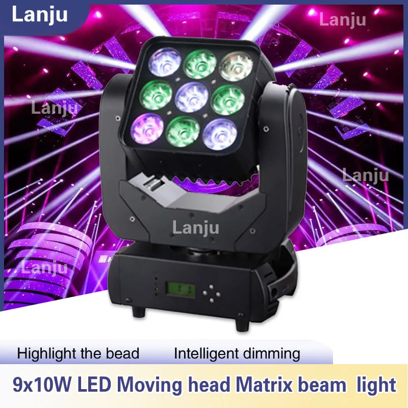 9X10W RGBW 4in1 Moving head Matrix light LED full color dmx beam laser lighs dj Disco ktv stage performance lighting equipment