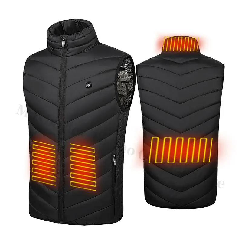 4 مناطق سترة ساخنة سترات تسخين كهربائي الرجال النساء ملابس رياضية سترة ساخنة Bodywarmer Usb الداخلية الحرارة سترة Veste للتخييم #2