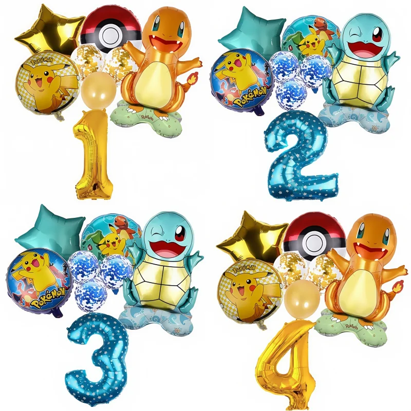 

8pcs/Set Pikachu figure Birthday Party Foil Ballons Cartoon anime figures Air Balls Children Birthday Party Decoration Shower
