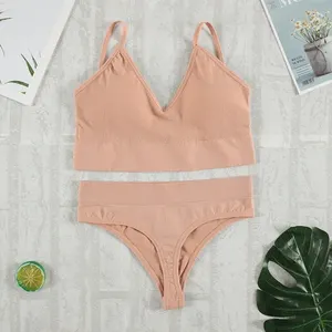 Sewingless inner clothing for women, sexy panties, g-string bralette, female lingerie, soft harvest top, 2pcs 8 Main Sales Set Calcinha and Bra - №5