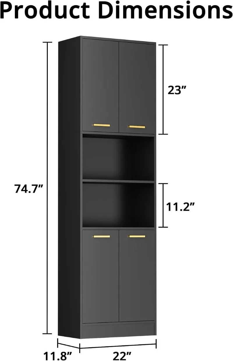 Cozy Castle Kitchen Pantry Cabinet, 75