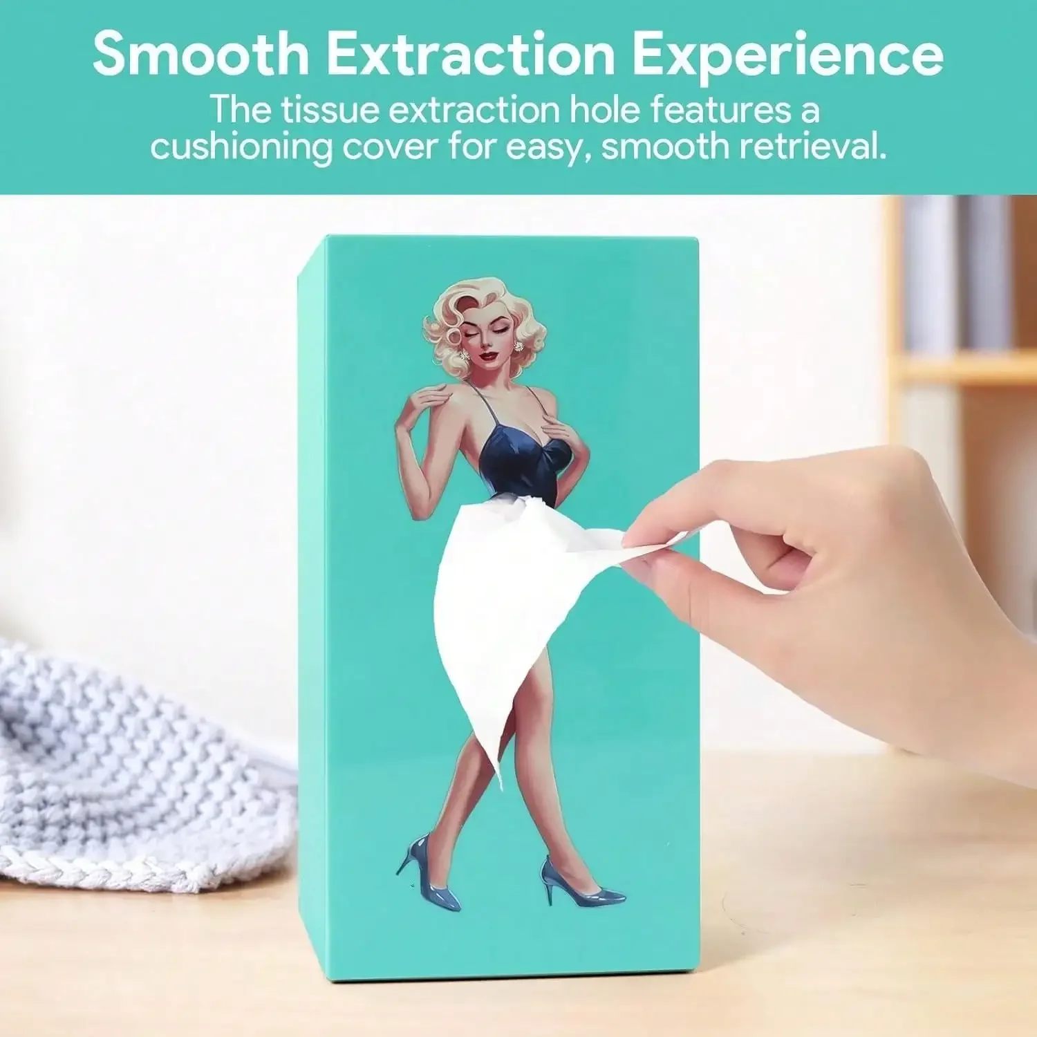 سيدة تنورة الأنسجة غطاء صندوق الأنسجة الإبداعية صناديق حامل مضحك خمر سيدة حتى فستان تصميم لغرفة نوم ديكور مستطيل