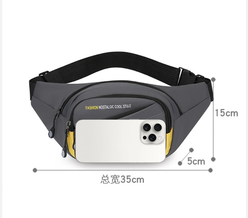 Multifunktionale Outdoor-Sport-Hüfttasche für Herren, große Kapazität, mehrschichtige Umhängetasche, verdickte modische Brusttasche – Detail 14