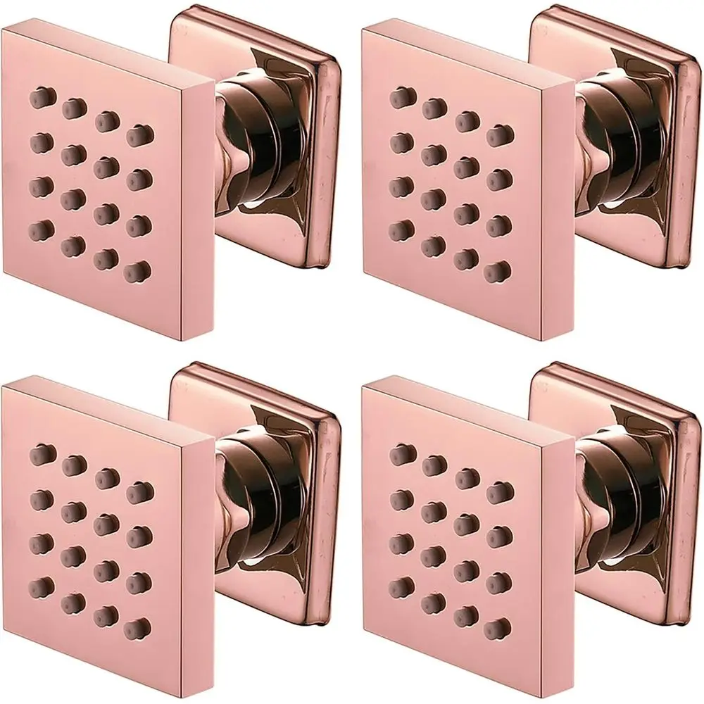 

Rose Gold Shower Massage Jets, 2 Brass Adjustable Wall-Mounted Side Sprays for Spa-Like Experience (Set of 4)