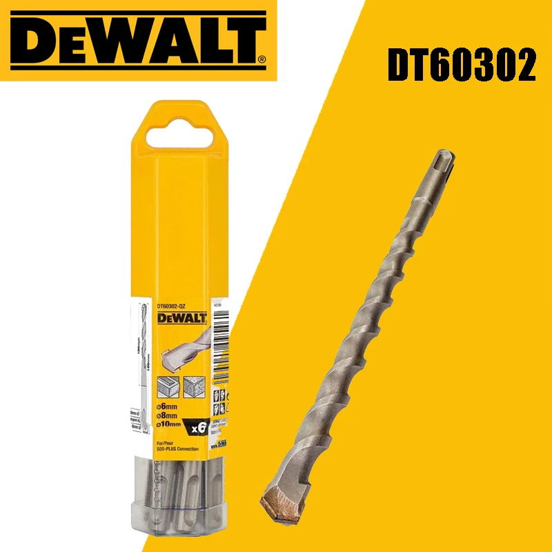 DEWALT DT60302 SDS Plus Drills 6 Piece Sets 6MM 8MM 10MM Twist Drill Electric Hammer Drill Accessories Tool - view 2
