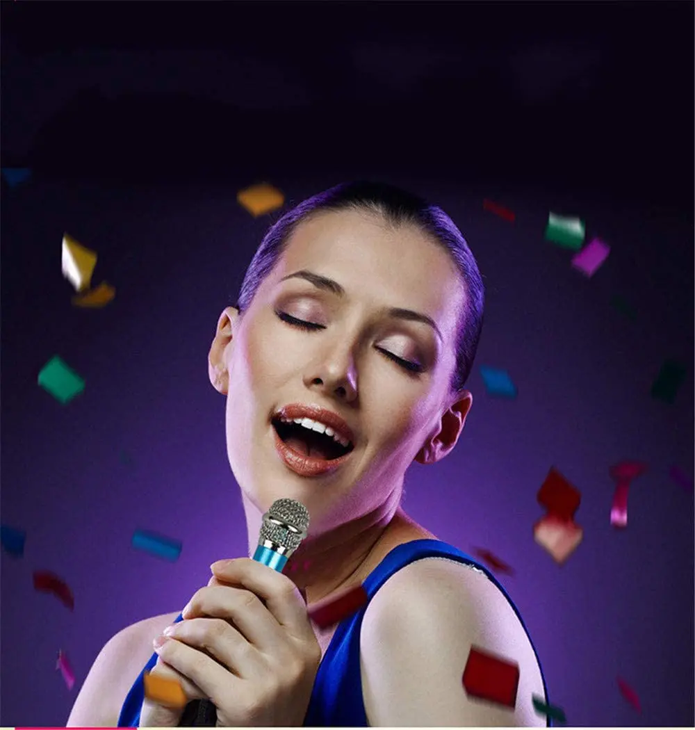 ميكروفون FFYY-Mini مزود بميكروفون ستيريو متعدد الاتجاهات لتسجيل الصوت والردشة والغناء على هاتف Apple وAndroid (وردي)