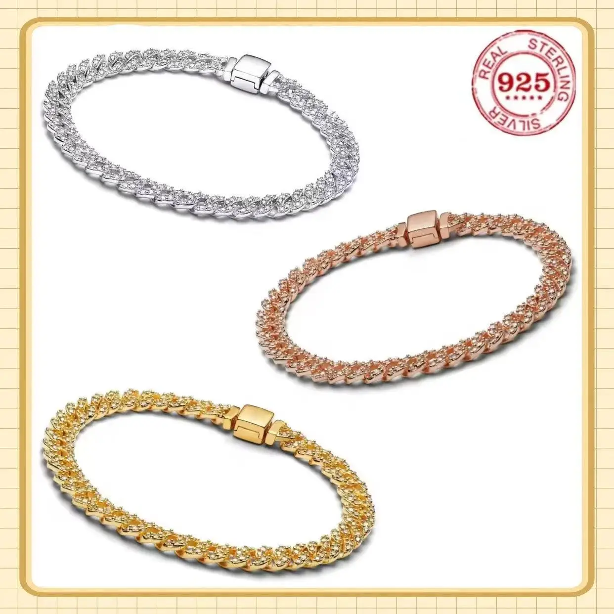 

2026 Best-selling High-Quality 925% Pure Silver Luxury Zirconia DIY Bracelet for Women - Exquisite Jewelry Gift for Festivals
