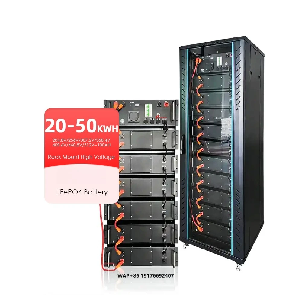 Amosolar Lithium Phosphate Battery Cell 20KWH 30KWH 50KWH Lithium Phosphate Battery with High Voltage Solax ‘Growatt Inverter