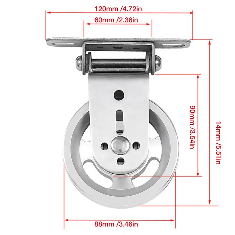 Wall-mounted Gym Home Rotating Silent Pulley Bearing Pulley ForDIY Gym Equipment Pulley Block Stainless Steel Mute BearingWheel