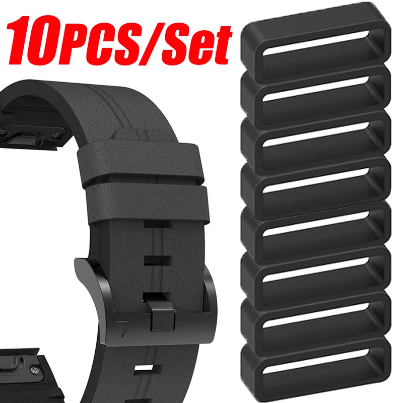 Universal Smartwatch Band Strap Loops Soft Silicone Watch Band Holder Wristband Fastener Rings 12/14/16/18/20mm