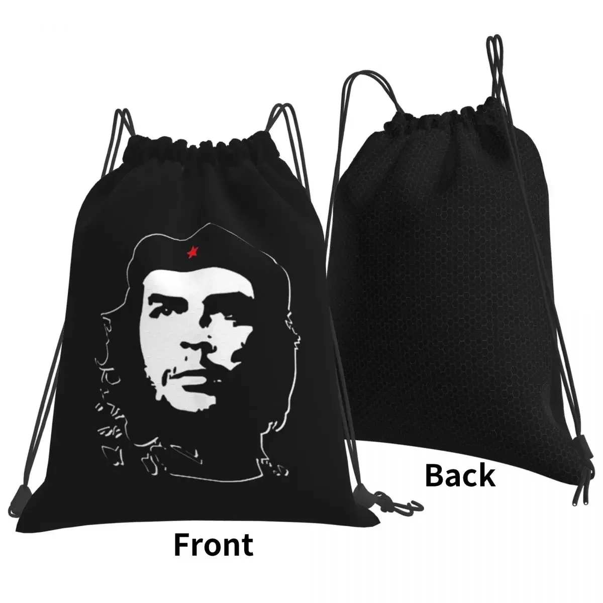 Che Guevara Backpacks Casual Portable Drawstring Bags Drawstring Bundle Pocket Sundries Bag Book Bags For Man Woman Students