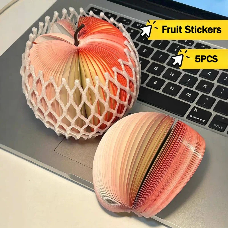 125 Pages DIY Apple Post-it Notes Creative Cute Fruit Post-it Note School Office Account Stationery Stickers