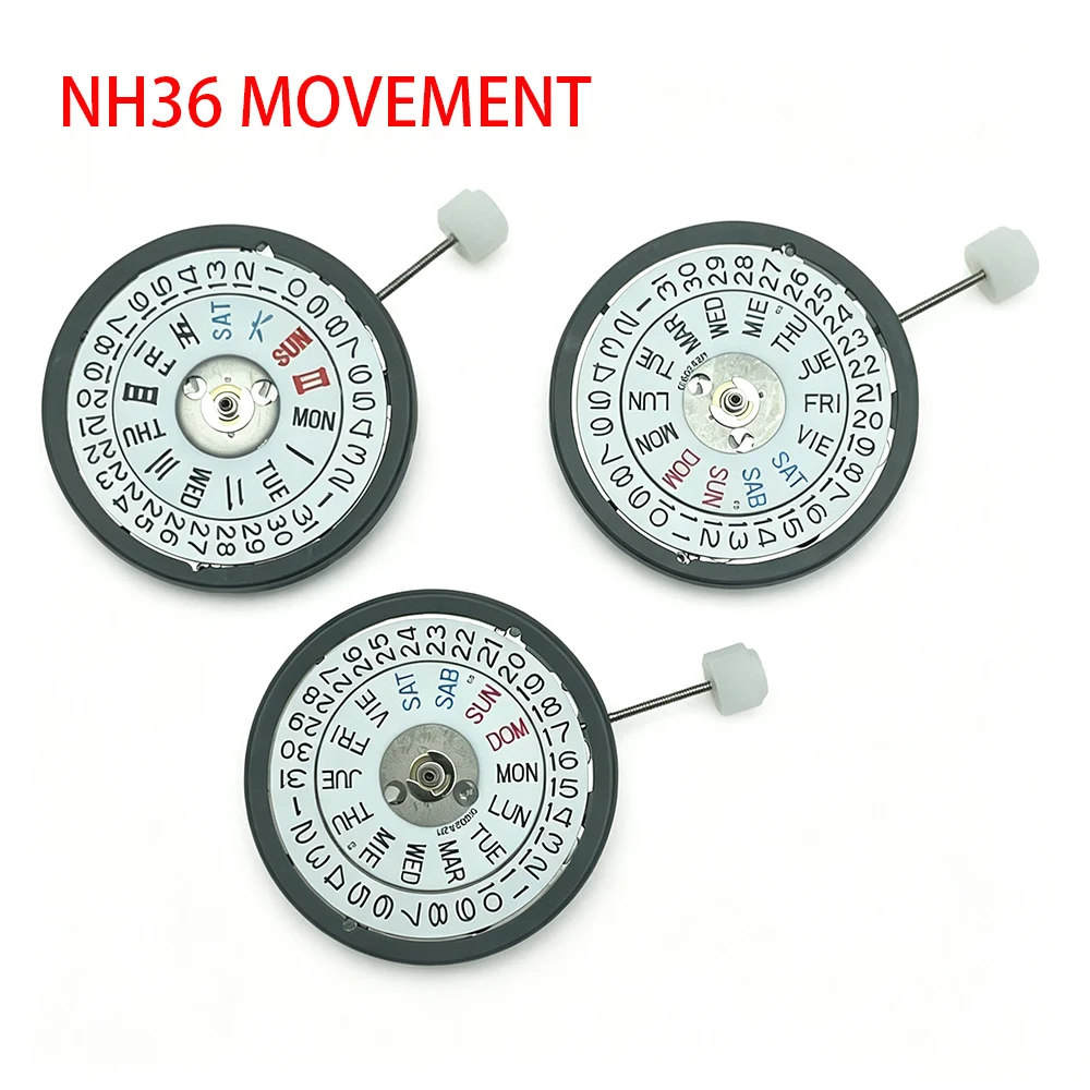 High Precision Chinese Made NH35 NH36 Mechanical Movement, Single/Double Calendar, Japanese NH35/36 Movement Replacement Parts 2
