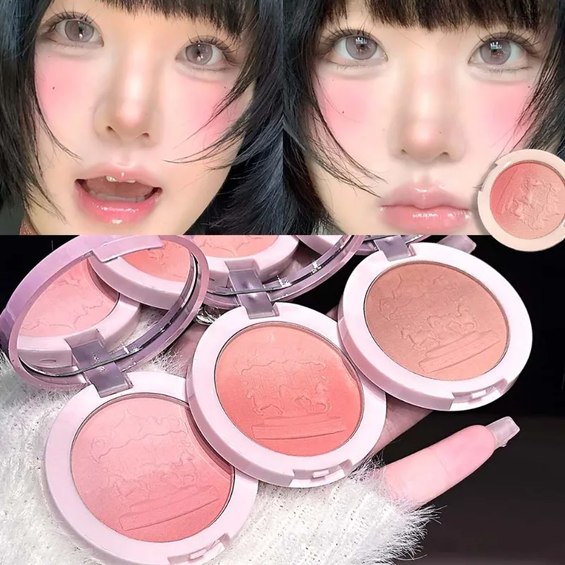 Monochrome Gradient Blush Matte Soft-Focus Face Blusher Natural Peach Orange Nude Pink Rouge Makeup Powder Cheek Color Cosmetics