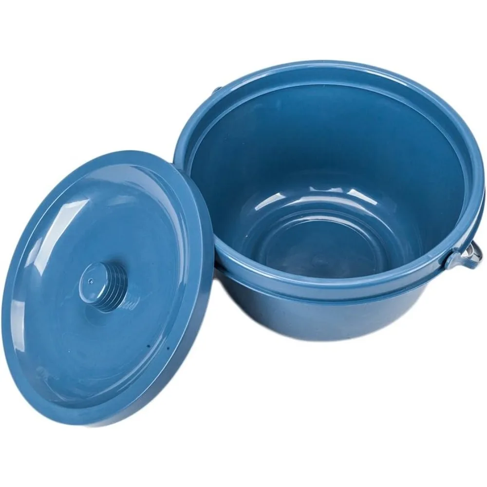 كرسي صوان 2 في 1 للمرحاض مع دلو ومقعد مبطن ومسند ظهر ومسند للذراعين، حمام قابل لضبط الارتفاع