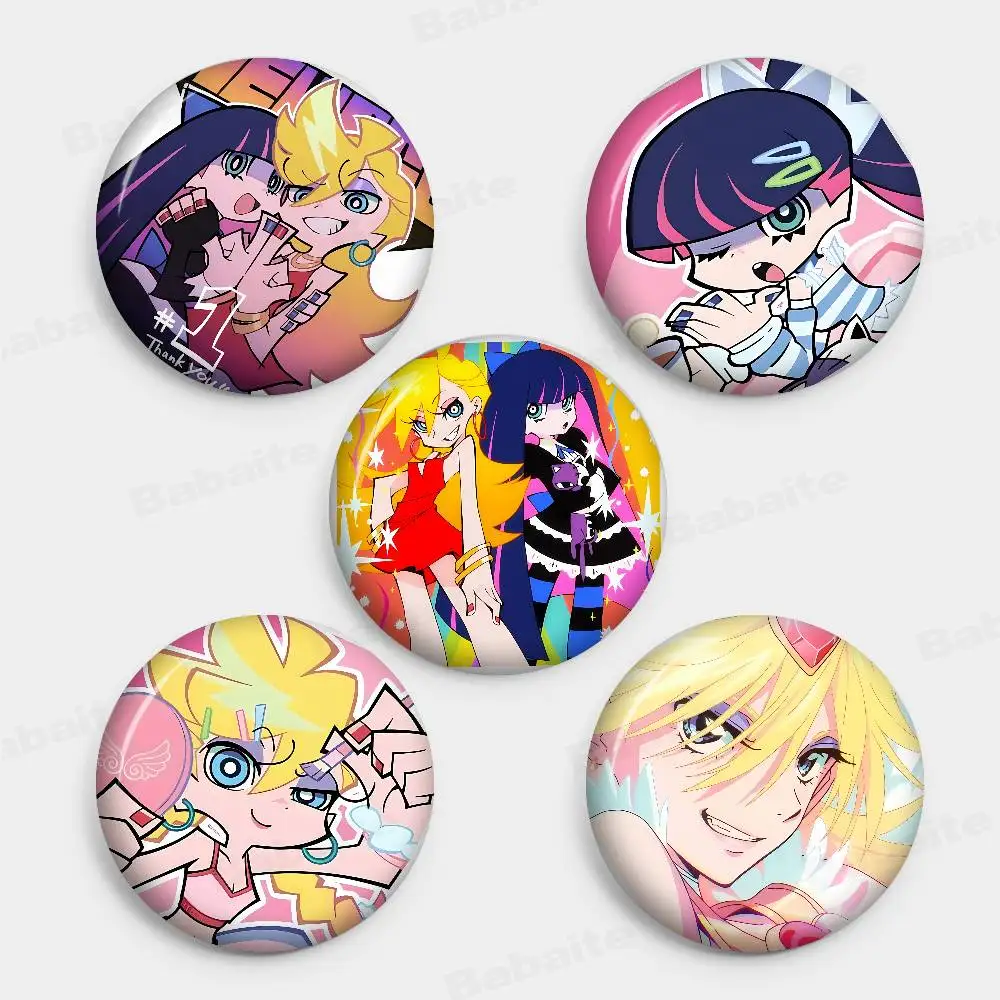 Anime Panty and Stocking New  Brooches Soft Button Pin Funny Silly Gnarpy on A Skateboard Meme Badge Gamer Collection Gifts