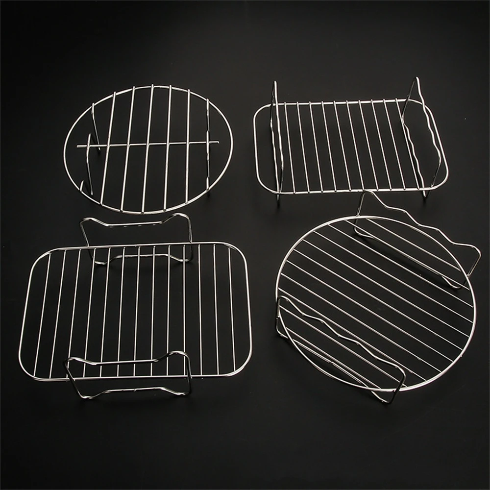 Reusable Air Fryer Racks Tray, Air Fryer Universal Accessories, Baking Rack,Round Stackable Grill, Fit All Airfryer
