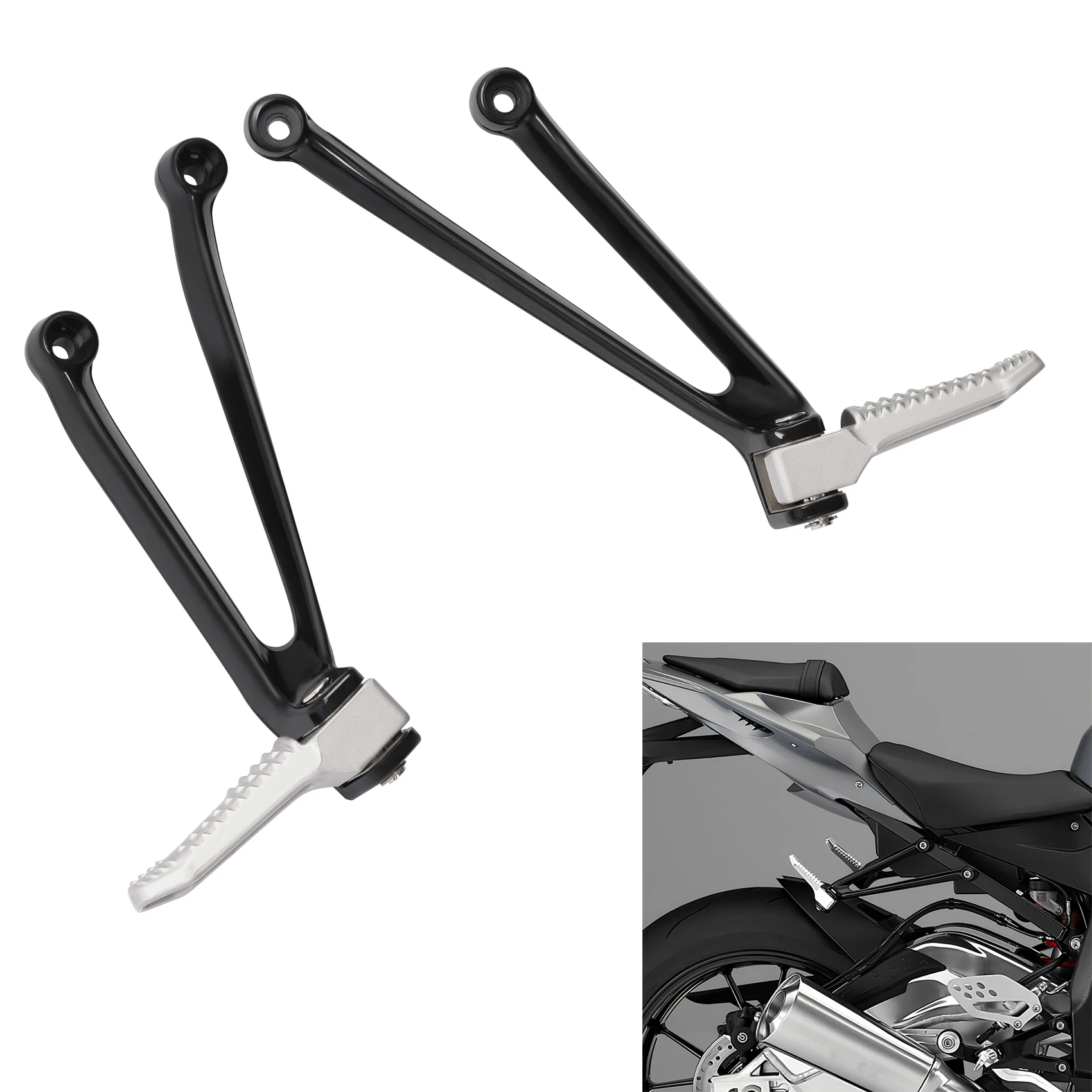 

Rear Passenger Footpeg Footrest & Brackets For BMW K46 S1000RR K47 S1000R
