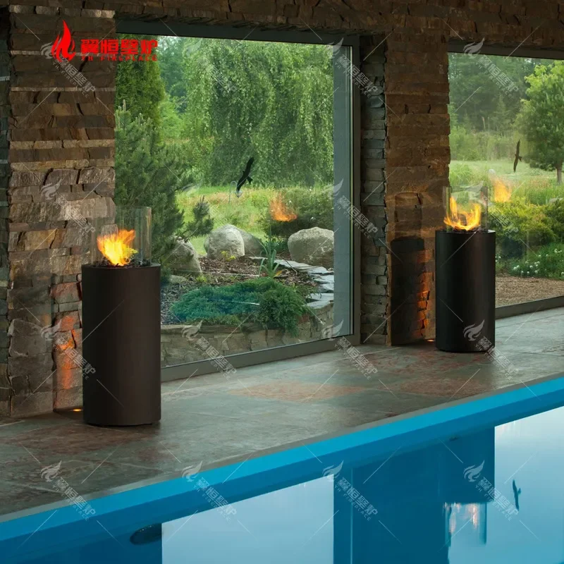 Outdoor Gas Alcohol Heating B & B Hotel Garden Courtyard Fire Pit Fireplace Safety Certification European Simplicity