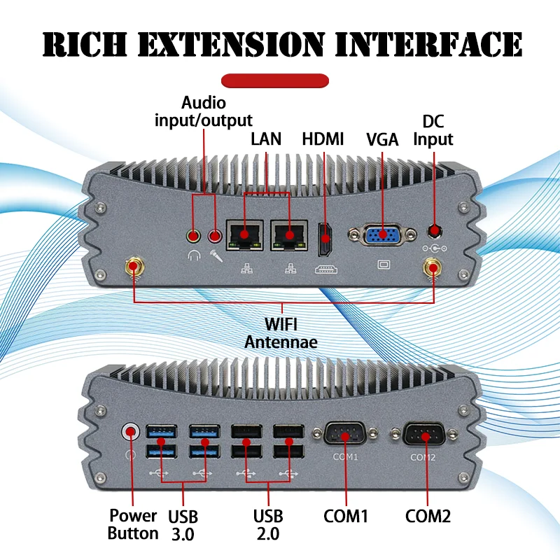KTB 422 8U I5 I7 13th Gen Ddr5 4 Ethernet Nic Mini Pcs كمبيوتر مكتبي مع منفذ متوازي Gpio صناعي بدون مروحة كمبيوتر صغير صغير