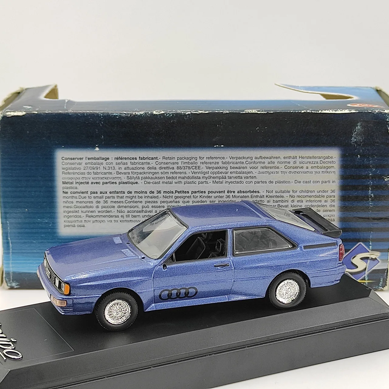 

Дефект литья под давлением SOLIDO S масштаб 1:43, Audi Quattro, четырехколесный привод, 1982, модель автомобиля из сплава, Коллекционная игрушка, подарок, сувенирный дисплей
