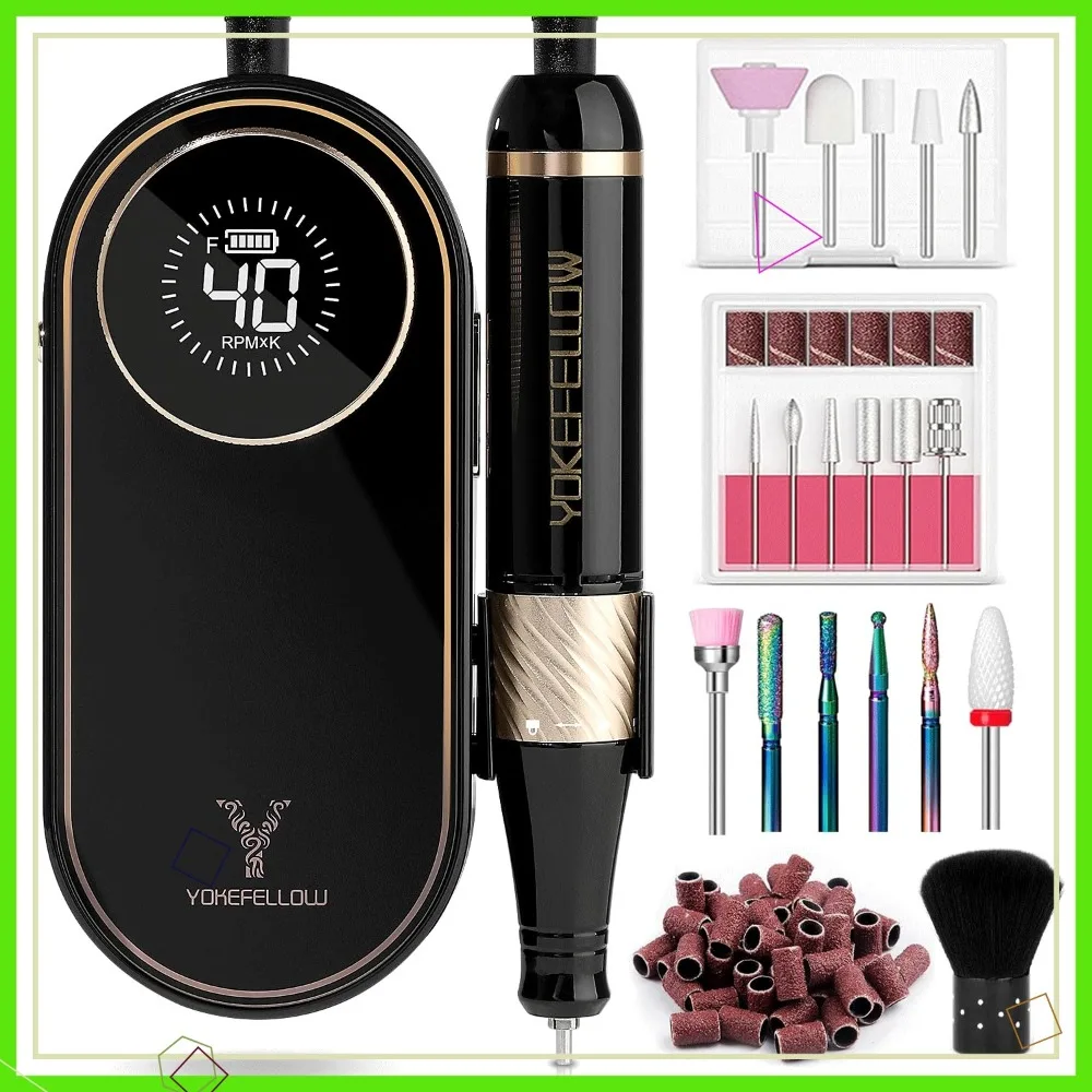 Professionele elektrische nagelboormachine - 40000 RPM oplaadbaar met LCD-display voor manicure-pedicureset