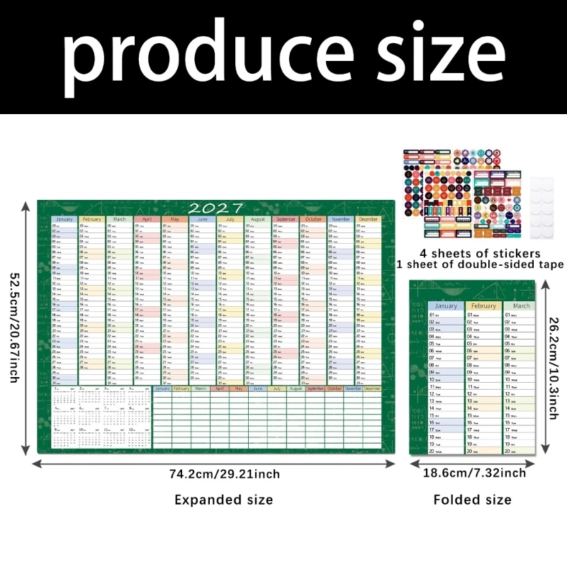  Annual 2027 Wall Calendar Planner for Desk and Home Planning
