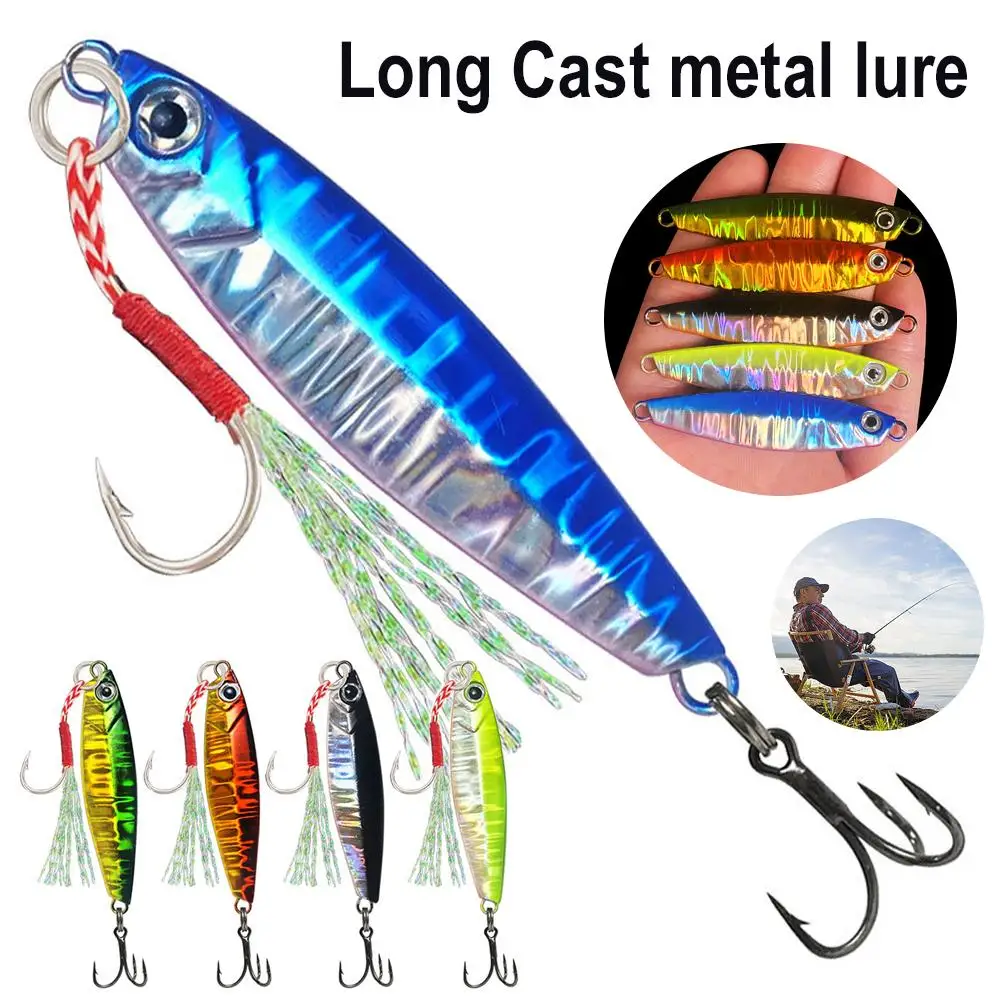 10g Long Cast Lure Metal Jig Drag Long Cast Seabass Bait Laser Coat Artificial Fishing Lure R2b1