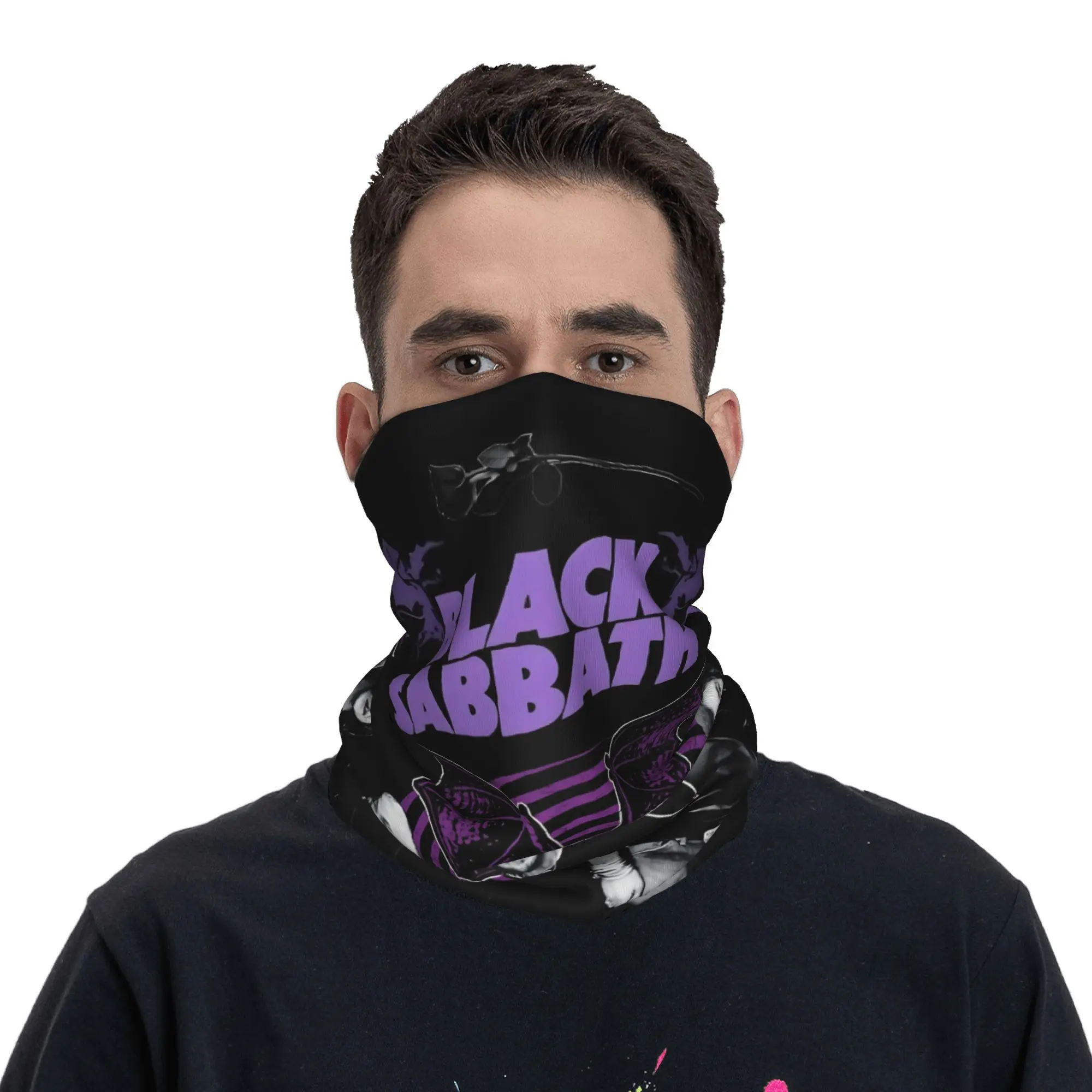 Custom S-Sabbathed Heavy Metal Bandana Neck Gaiter for Hiking Cycling Men Women Wrap Scarf Rock Metal Music Balaclava Warmer