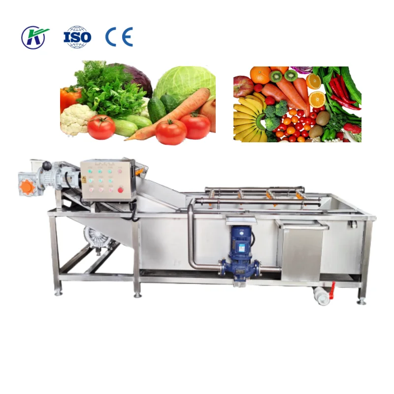 Manufacturers Air Bubble Ozone Fruit and Vegetable Salad Washer Citrus Washing Machine Jujube Cleaning Line for Sale